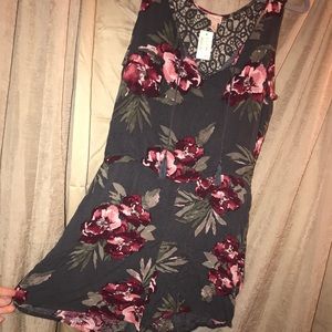 NWT FLORAL & CROCHET ROMPER